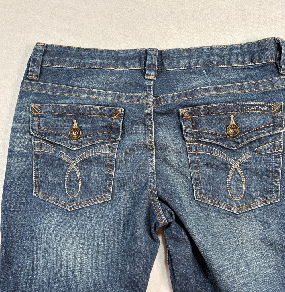 Calvin Klein Jeans Lean Bootcut Women's Size 12 Dark Wash Mid Rise